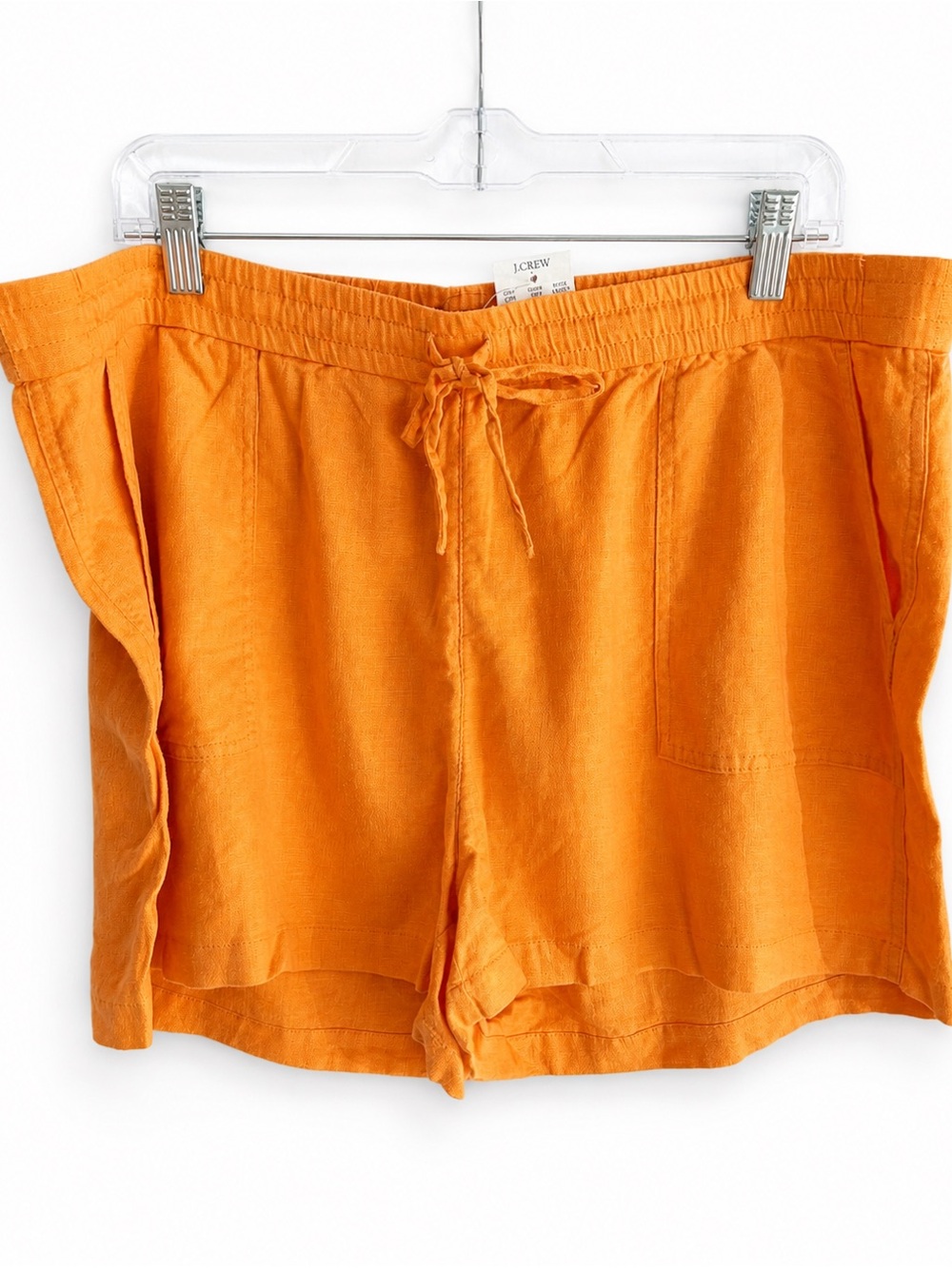 J. Crew Orange Linen Blend Shorts With Drawstring NWT
